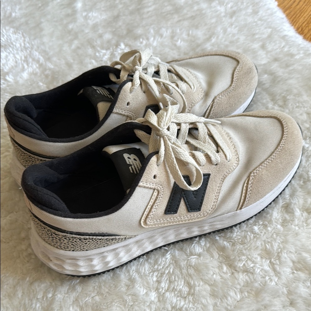 New Balance Beige and Black Athletic Shoes
